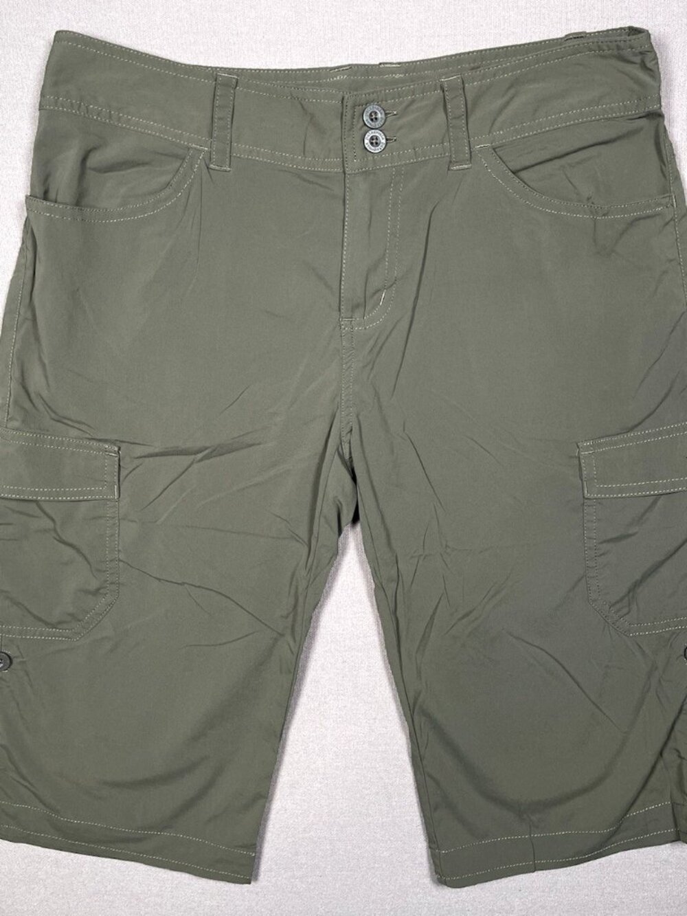 Patagonia Solimar Outdoor Hiking Green Cargo Roll Up Shorts - Women Size 4